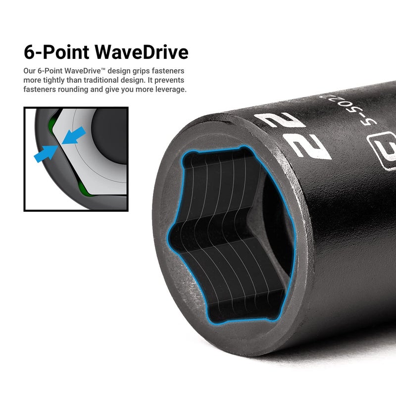 Capri Tools 24 mm Stubby Impact Socket, 1/2 in. Drive, 6-Point, Metric (CP55424) - Image 2